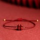 Natural Cinnabar Four Leaf Clover Blessing Bracelet Anklet Natural Cinnabar Four Leaf Clover Blessing Bracelet Anklet