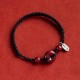 Handmade Cinnabar Peace Buckle Charm Blessing Bracelet Anklet Handmade Cinnabar Peace Buckle Charm Blessing Bracelet Anklet