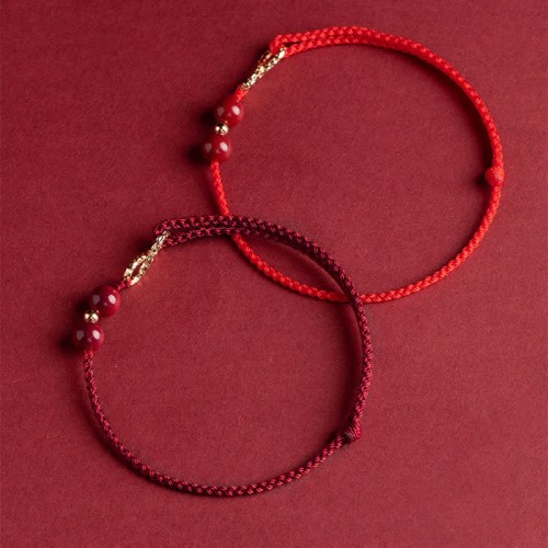 Cinnabar Blessing Red String 14K Gold Infinity Symbol Anklet Cinnabar Blessing Red String 14K Gold Infinity Symbol Anklet