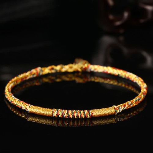 Handmade Gold Multicolored Rope Protection Braided Bracelet Anklet Handmade Gold Multicolored Rope Protection Braided Bracelet Anklet