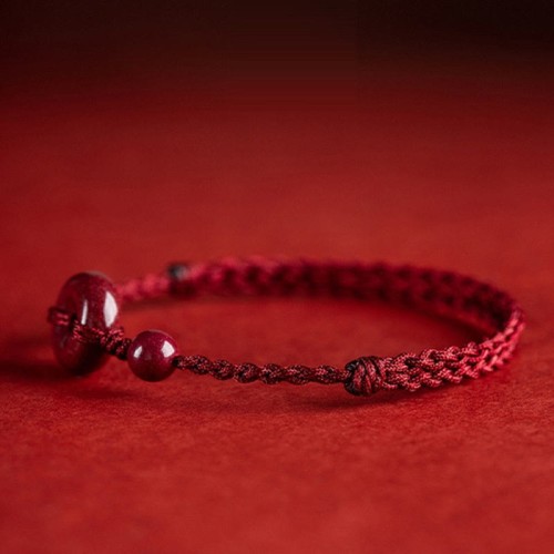 Handmade Cinnabar Peace Buckle Charm Blessing Bracelet Anklet Handmade Cinnabar Peace Buckle Charm Blessing Bracelet Anklet