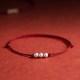 925 Sterling Silver Three Beads Protection String Anklet 925 Sterling Silver Three Beads Protection String Anklet