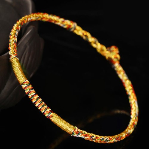 Handmade Gold Multicolored Rope Protection Braided Bracelet Anklet Handmade Gold Multicolored Rope Protection Braided Bracelet Anklet