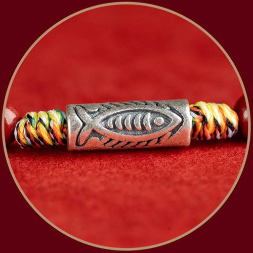 925 Sterling Silver Koi Fish Cinnabar Wealth Bracelet Anklet 925 Sterling Silver Koi Fish Cinnabar Wealth Bracelet Anklet