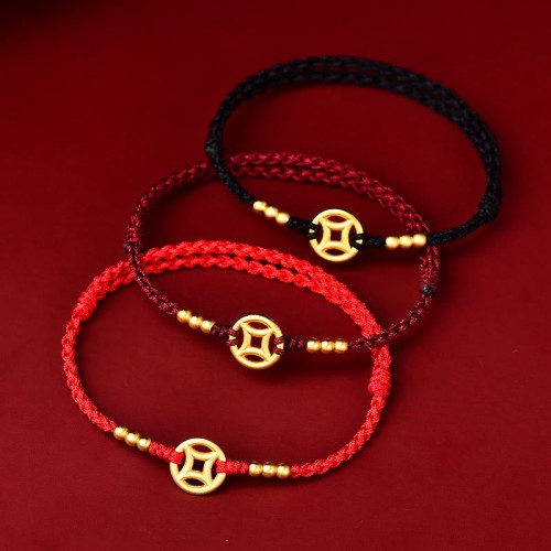 Copper Coin Strength Braided Bracelet Anklet Copper Coin Strength Braided Bracelet Anklet