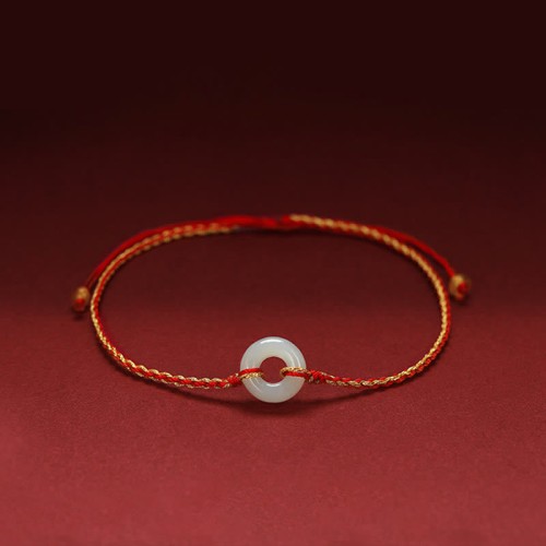 Round Peace Buckle Jade Luck Abundance Bracelet Anklet Round Peace Buckle Jade Luck Abundance Bracelet Anklet