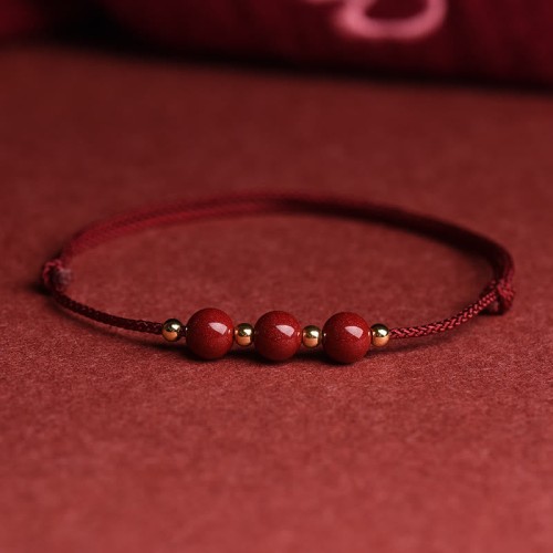 Natural Lucky Cinnabar Bead Blessing Bracelet Anklet Natural Lucky Cinnabar Bead Blessing Bracelet Anklet