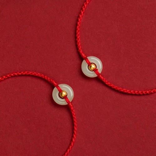999 Gold Bead Peace Buckle Hetian Jade Bracelet Anklet 999 Gold Bead Peace Buckle Hetian Jade Bracelet Anklet