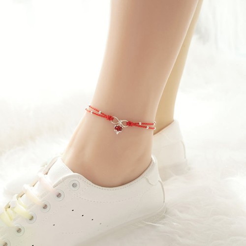 Love Heart Infinity Symbol Braided Anklet Love Heart Infinity Symbol Braided Anklet