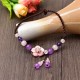 Natural Amethyst Rose Quartz Lucky Healing Anklet Natural Amethyst Rose Quartz Lucky Healing Anklet