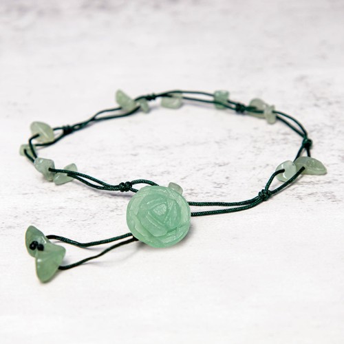 Amethyst Pink Crystal Green Aventurine Peace Anklet Amethyst Pink Crystal Green Aventurine Peace Anklet