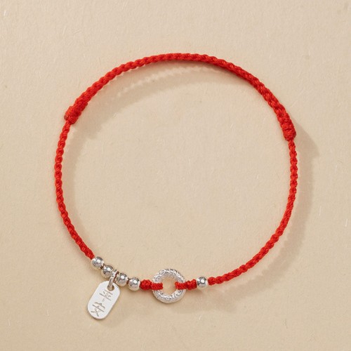 925 Sterling Silver Auspicious Clouds Peace Buckle Bracelet Anklet 925 Sterling Silver Auspicious Clouds Peace Buckle Bracelet Anklet