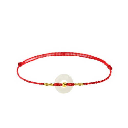 999 Gold Bead Peace Buckle Hetian Jade Bracelet Anklet 999 Gold Bead Peace Buckle Hetian Jade Bracelet Anklet