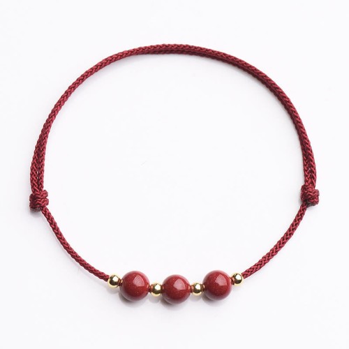 Natural Lucky Cinnabar Bead Blessing Bracelet Anklet Natural Lucky Cinnabar Bead Blessing Bracelet Anklet