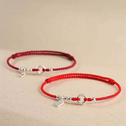 925 Sterling Silver Auspicious Clouds Peace Buckle Bracelet Anklet 925 Sterling Silver Auspicious Clouds Peace Buckle Bracelet Anklet