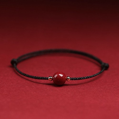 Natural Lucky Cinnabar Bead Blessing Bracelet Anklet Natural Lucky Cinnabar Bead Blessing Bracelet Anklet