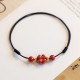 Four Leaf Clover Cinnabar Blessing Calm Bracelet Anklet Four Leaf Clover Cinnabar Blessing Calm Bracelet Anklet