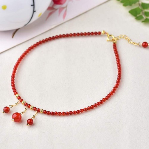 Red Agate Confidence Calm Anklet Red Agate Confidence Calm Anklet