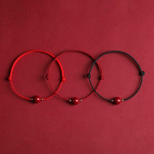 Natural Lucky Cinnabar Bead Blessing Bracelet Anklet Natural Lucky Cinnabar Bead Blessing Bracelet Anklet