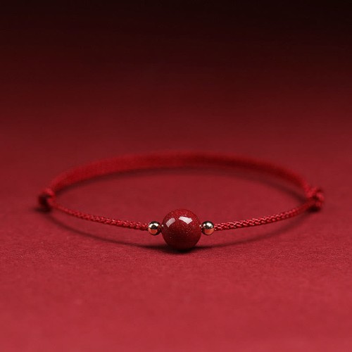 Natural Lucky Cinnabar Bead Blessing Bracelet Anklet Natural Lucky Cinnabar Bead Blessing Bracelet Anklet