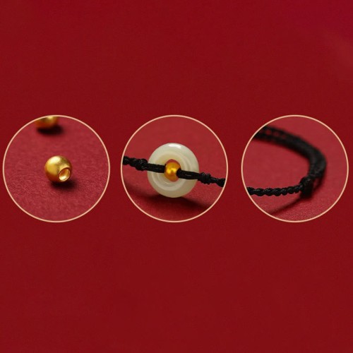 999 Gold Bead Peace Buckle Hetian Jade Bracelet Anklet 999 Gold Bead Peace Buckle Hetian Jade Bracelet Anklet