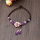 Natural Amethyst Rose Quartz Lucky Healing Anklet Natural Amethyst Rose Quartz Lucky Healing Anklet