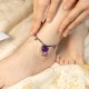 Amethyst Pink Crystal Green Aventurine Peace Anklet Amethyst Pink Crystal Green Aventurine Peace Anklet