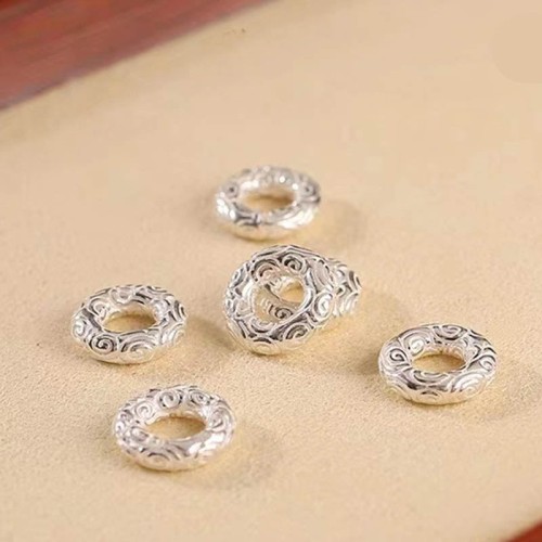 925 Sterling Silver Auspicious Clouds Peace Buckle Bracelet Anklet 925 Sterling Silver Auspicious Clouds Peace Buckle Bracelet Anklet