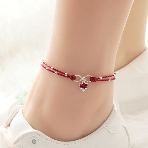 Love Heart Infinity Symbol Braided Anklet Love Heart Infinity Symbol Braided Anklet