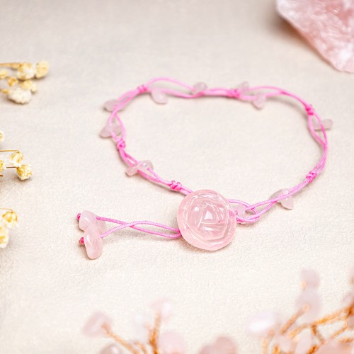 Amethyst Pink Crystal Green Aventurine Peace Anklet Amethyst Pink Crystal Green Aventurine Peace Anklet
