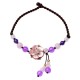 Natural Amethyst Rose Quartz Lucky Healing Anklet Natural Amethyst Rose Quartz Lucky Healing Anklet