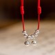 925 Sterling Silver Red String Braid Bell Charm Anklet 925 Sterling Silver Red String Braid Bell Charm Anklet