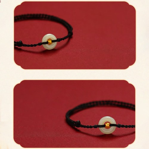 999 Gold Bead Peace Buckle Hetian Jade Bracelet Anklet 999 Gold Bead Peace Buckle Hetian Jade Bracelet Anklet