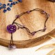 Amethyst Pink Crystal Green Aventurine Peace Anklet Amethyst Pink Crystal Green Aventurine Peace Anklet