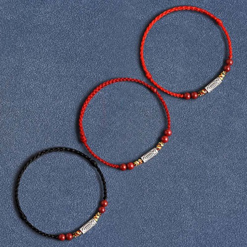 925 Sterling Silver Koi Fish Cinnabar Wealth Bracelet Anklet 925 Sterling Silver Koi Fish Cinnabar Wealth Bracelet Anklet