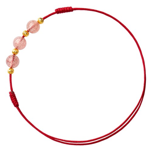 Strawberry Crystal Beads Luck Red String Anklet Strawberry Crystal Beads Luck Red String Anklet