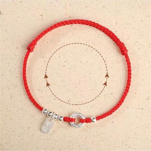 925 Sterling Silver Auspicious Clouds Peace Buckle Bracelet Anklet 925 Sterling Silver Auspicious Clouds Peace Buckle Bracelet Anklet