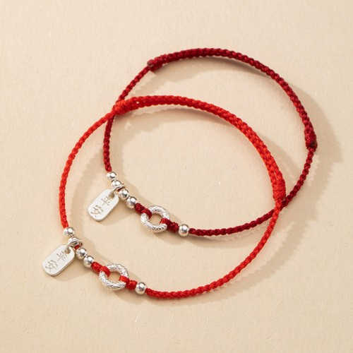 925 Sterling Silver Auspicious Clouds Peace Buckle Bracelet Anklet 925 Sterling Silver Auspicious Clouds Peace Buckle Bracelet Anklet