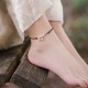925 Sterling Silver Red String Braid Bell Charm Anklet 925 Sterling Silver Red String Braid Bell Charm Anklet