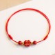 Four Leaf Clover Cinnabar Blessing Calm Bracelet Anklet Four Leaf Clover Cinnabar Blessing Calm Bracelet Anklet