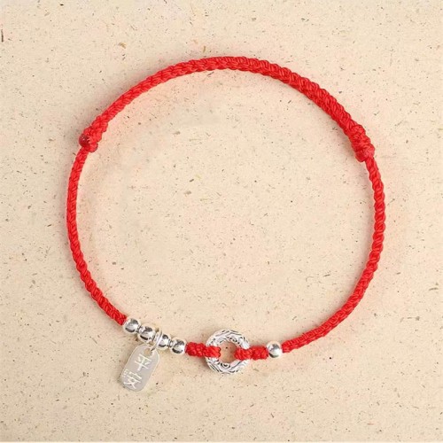 925 Sterling Silver Auspicious Clouds Peace Buckle Bracelet Anklet 925 Sterling Silver Auspicious Clouds Peace Buckle Bracelet Anklet