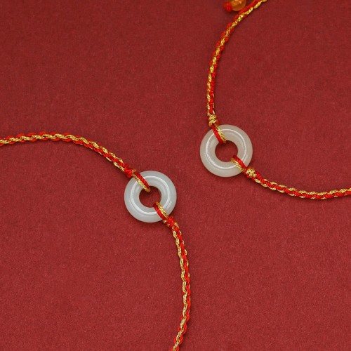 Round Peace Buckle Jade Luck Abundance Bracelet Anklet Round Peace Buckle Jade Luck Abundance Bracelet Anklet