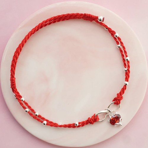 Love Heart Infinity Symbol Braided Anklet Love Heart Infinity Symbol Braided Anklet