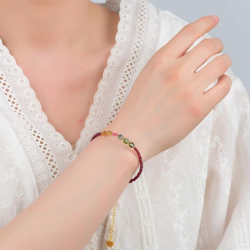 Garnet Tourmaline Butterfly Protection Bracelet Anklet Garnet Tourmaline Butterfly Protection Bracelet Anklet