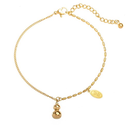 18k Gold Lucky Gourd Wealth Buckle Anklet 18k Gold Lucky Gourd Wealth Buckle Anklet