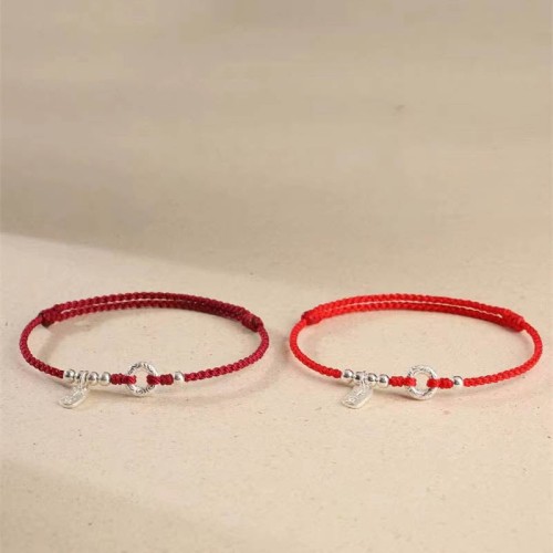 925 Sterling Silver Auspicious Clouds Peace Buckle Bracelet Anklet 925 Sterling Silver Auspicious Clouds Peace Buckle Bracelet Anklet