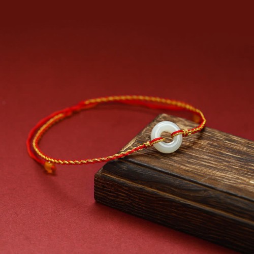 Round Peace Buckle Jade Luck Abundance Bracelet Anklet Round Peace Buckle Jade Luck Abundance Bracelet Anklet