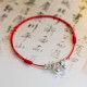 925 Sterling Silver Red String Braid Bell Charm Anklet 925 Sterling Silver Red String Braid Bell Charm Anklet