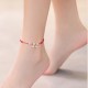 925 Sterling Silver Red String Braid Bell Charm Anklet 925 Sterling Silver Red String Braid Bell Charm Anklet