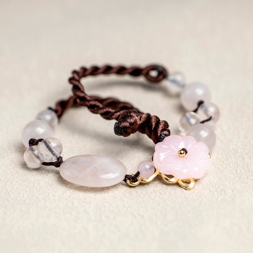 Flower of Love Pink Crystal Soothing Anklet